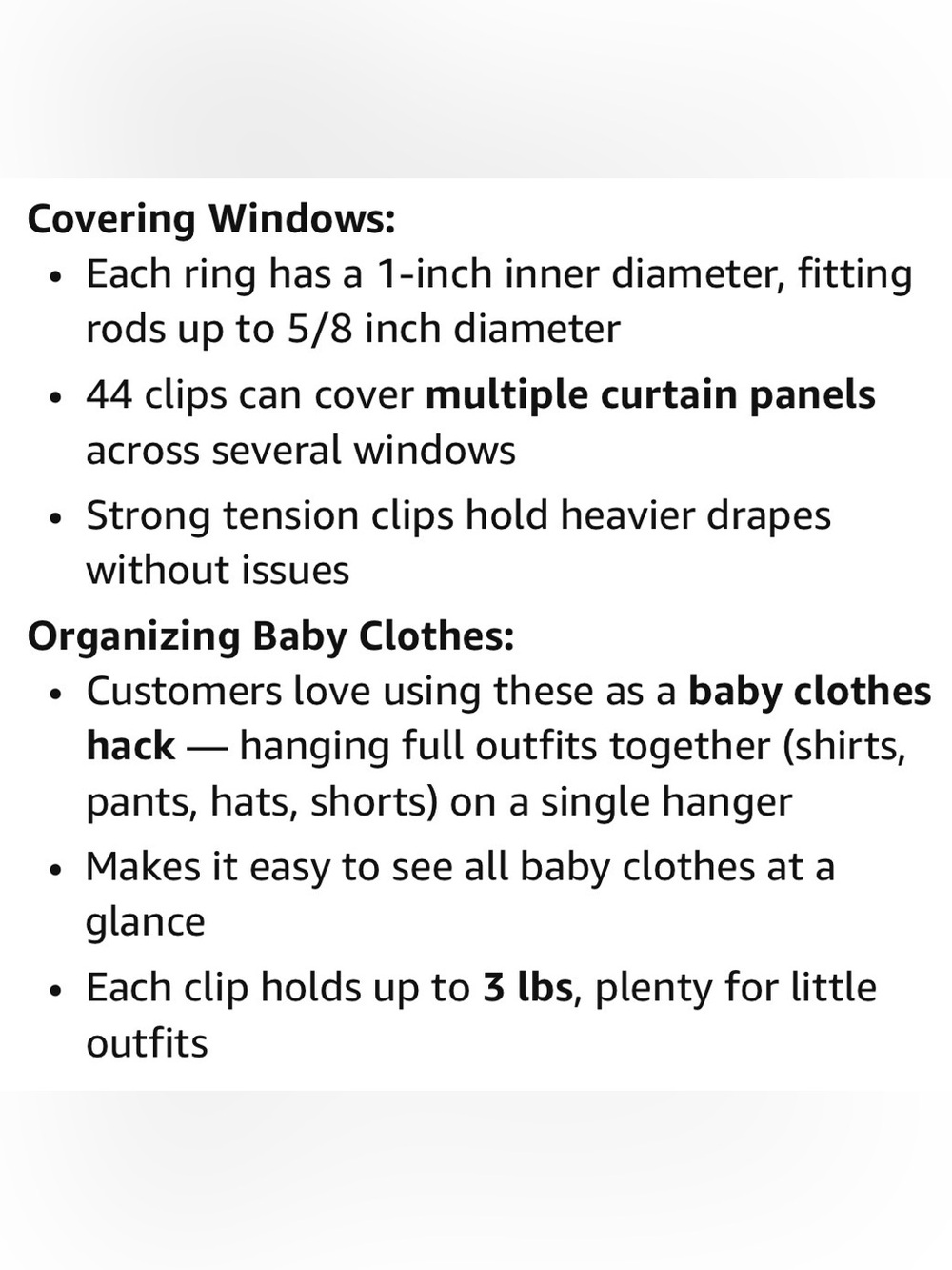 BNWT 44 PCS SILVER CURTAIN ROD RINGS FOR CURTAINS OR BABY CLOTHES ORGANIZING - Picture 9 of 11